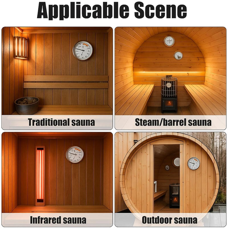 GLOBOTECH Sauna Thermometer and Hygrometer Combo – Precise Temperature & Humidity Gauge for Sauna Roomsk, Temperature Range 70-250°F, Humidity Range 0-100% - Image 5